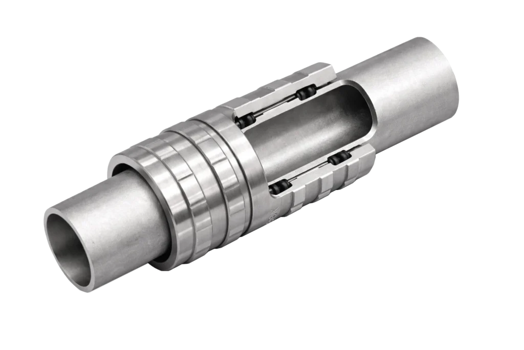pyplok pipe joint with section opened to show sealing methodology